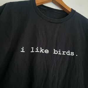 Black 'I Like Birds' T-Shirt